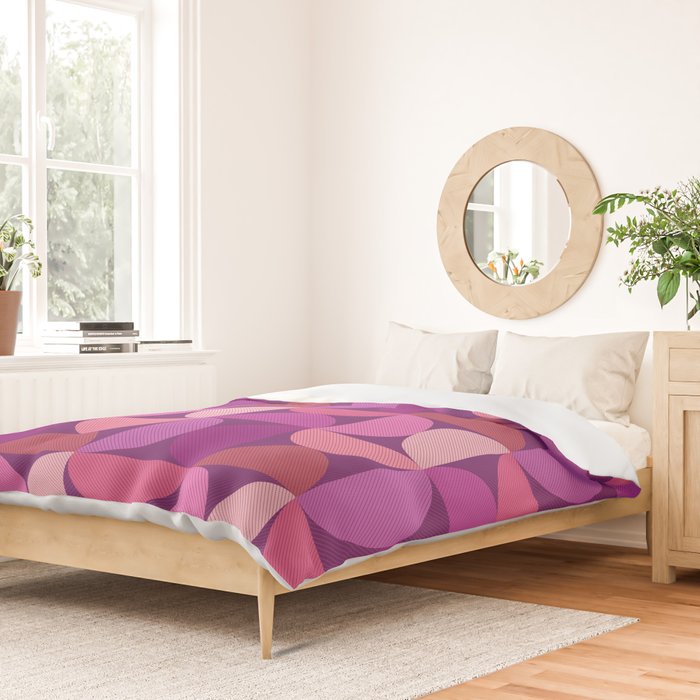 Mid Century Modern Shapes - Pink Magenta Duvet Cover Gallery Image 2