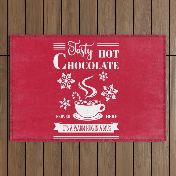 Tasty Hot Chocolate Red Outdoor Rug Gallery Image 1
