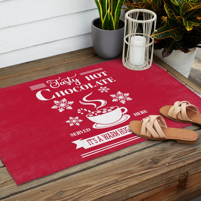 Tasty Hot Chocolate Red Outdoor Rug Gallery Image 2