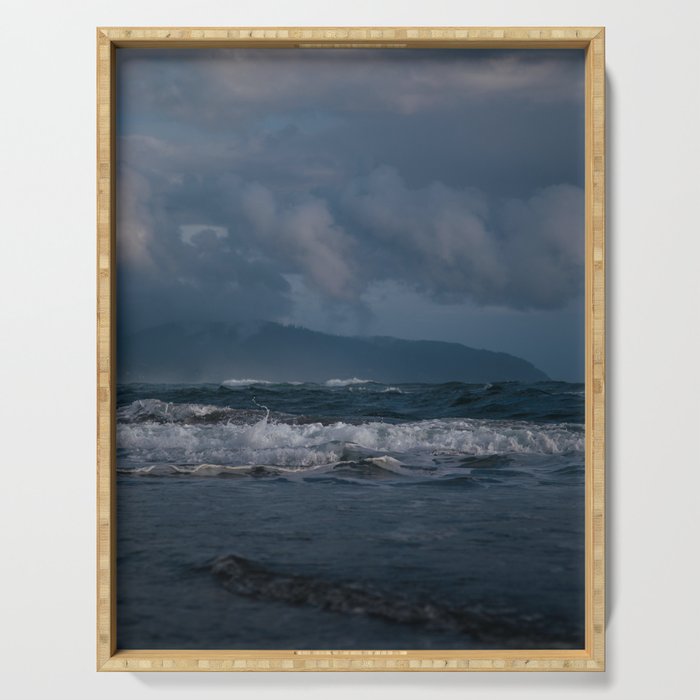 Dark Ocean Blues Serving Tray Gallery Image 1