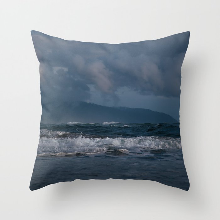Dark Ocean Blues Throw Pillow Gallery Image 1