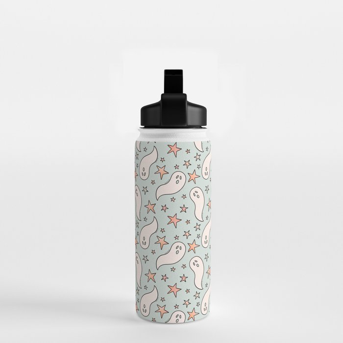Pastel Ghost Print in Blue Water Bottle Gallery Image 2