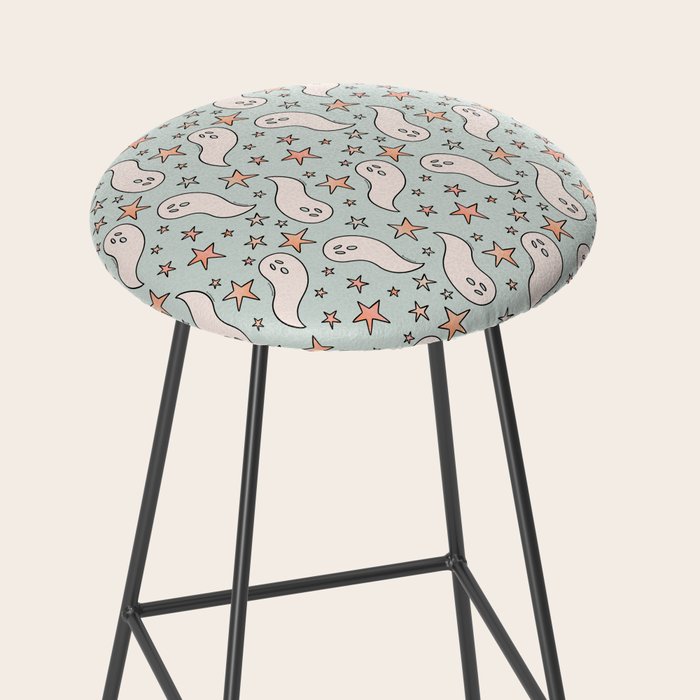 Pastel Ghost Print in Blue Stool Gallery Image 2