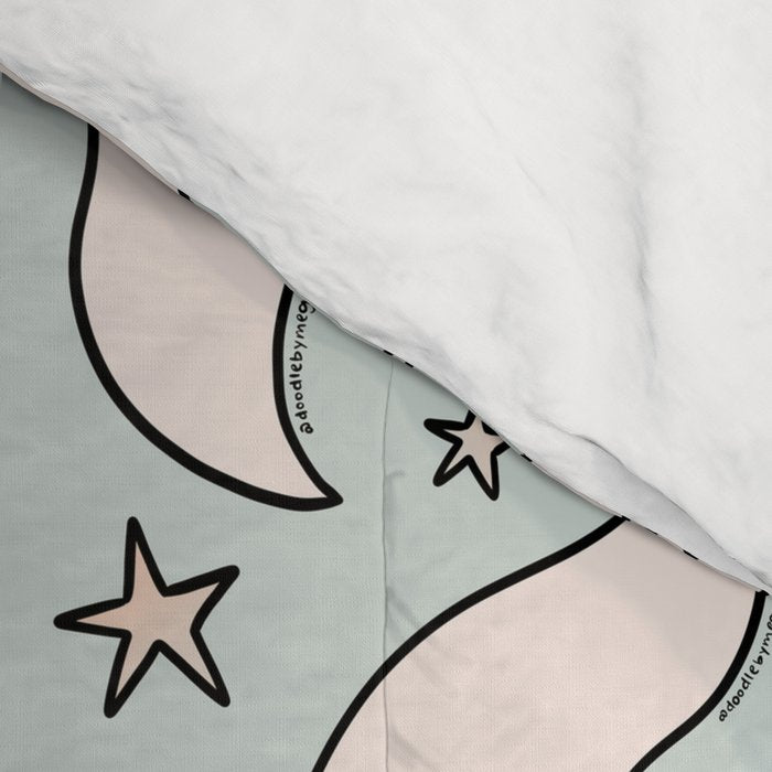 Pastel Ghost Print in Blue Comforter Gallery Image 4