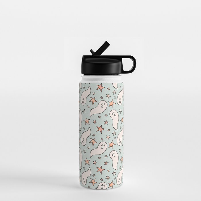 Pastel Ghost Print in Blue Water Bottle Gallery Image 1