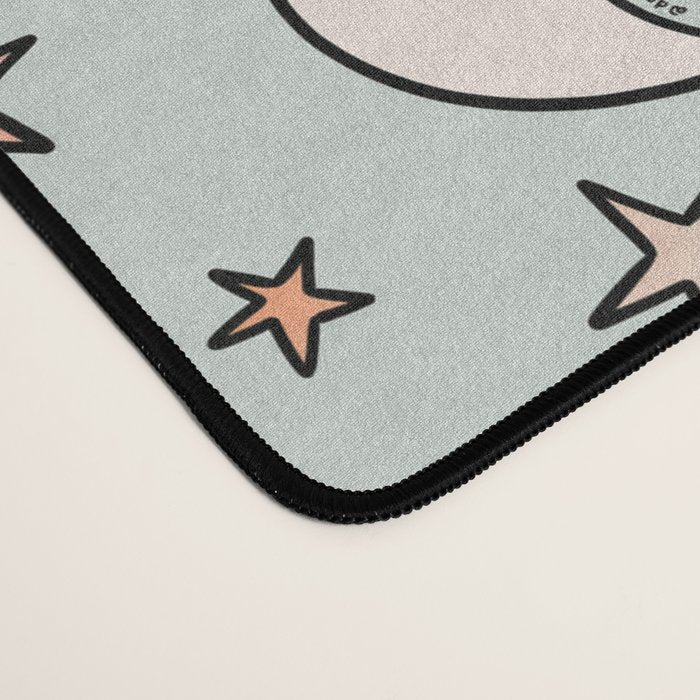 Pastel Ghost Print in Blue Desk Mat Gallery Image 4