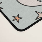Pastel Ghost Print in Blue Desk Mat Gallery Image 4