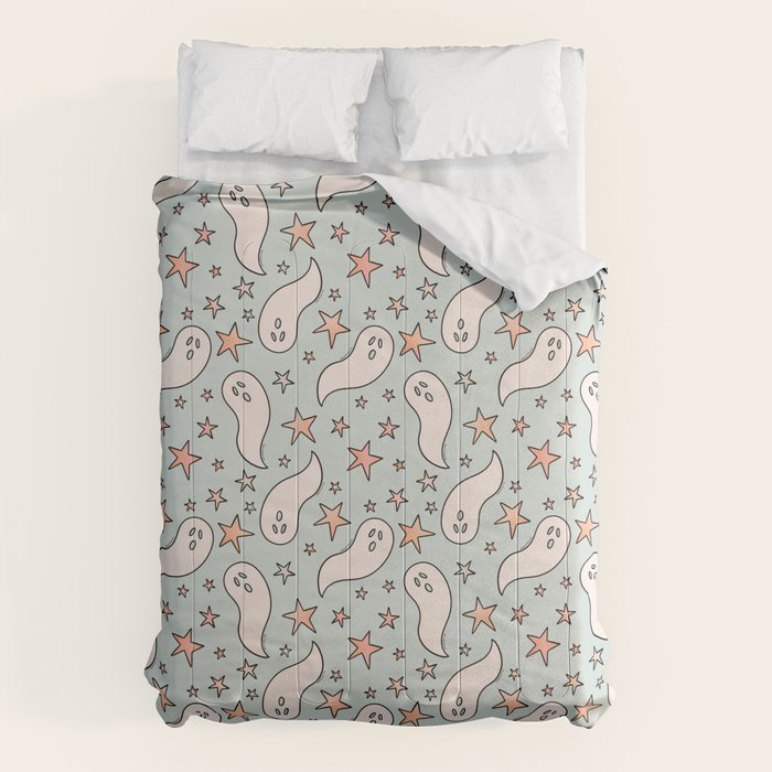 Pastel Ghost Print in Blue Comforter Gallery Image 6