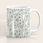 Pastel Ghost Print in Blue Coffee Mug Gallery Image 1