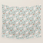 Pastel Ghost Print in Blue Wall Tapestry Gallery Image 4