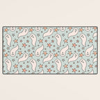 Pastel Ghost Print in Blue Desk Mat Gallery Image 3