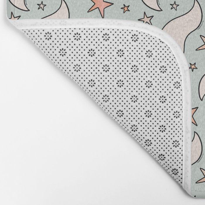 Pastel Ghost Print in Blue Bath Mat Gallery Image 2