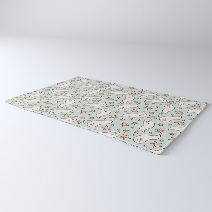 Pastel Ghost Print in Blue Rug Gallery Image 3