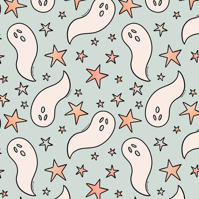 Pastel Ghost Print in Blue Coffee Mug Gallery Image 2