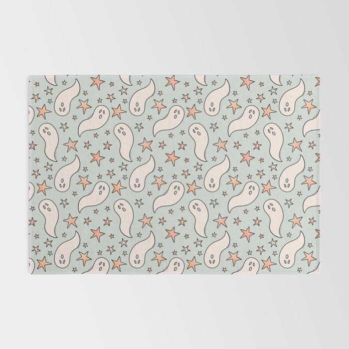 Pastel Ghost Print in Blue Rug Gallery Image 2