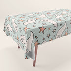 Pastel Ghost Print in Blue Tablecloth Gallery Image 1