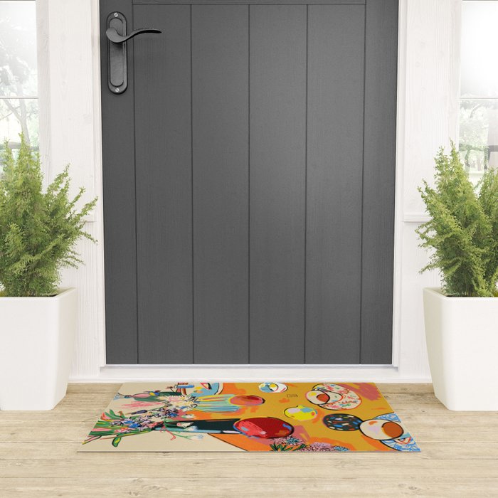TEA AND FLOWERS AT HOME Welcome Mat Gallery Image 3