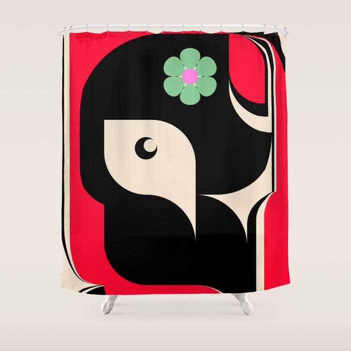 Red Girl Shower Curtain Gallery Image 1