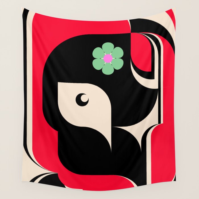 Red Girl Wall Tapestry Gallery Image 4