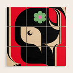 Red Girl Wood Wall Art Gallery Image 1