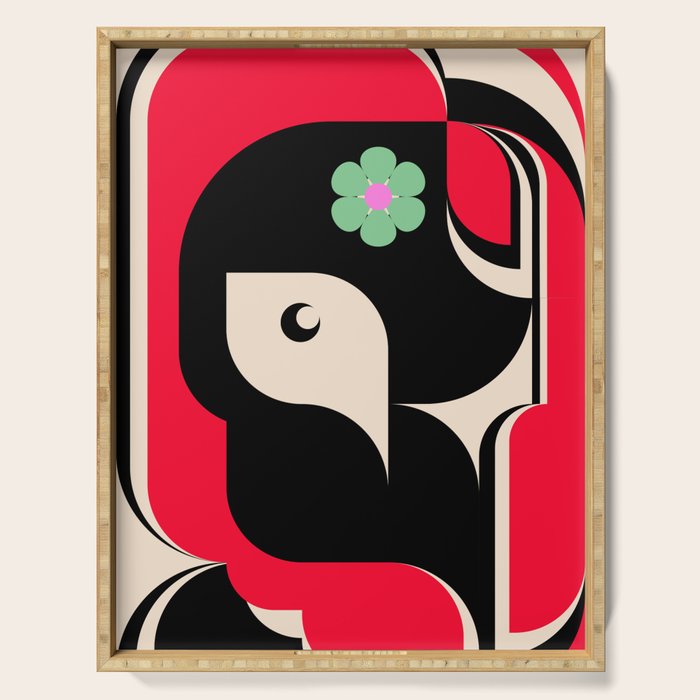 Red Girl Serving Tray Gallery Image 1