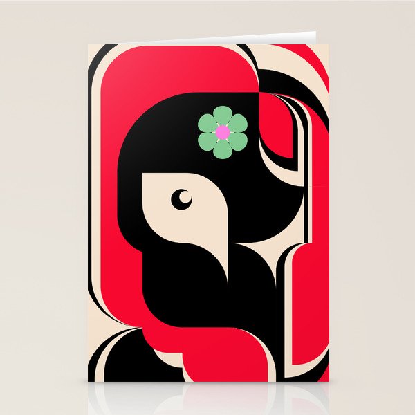 Red Girl Stationery Card Gallery Image 2