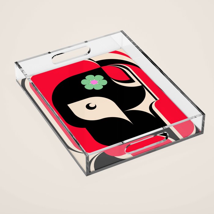 Red Girl Acrylic Tray Gallery Image 1