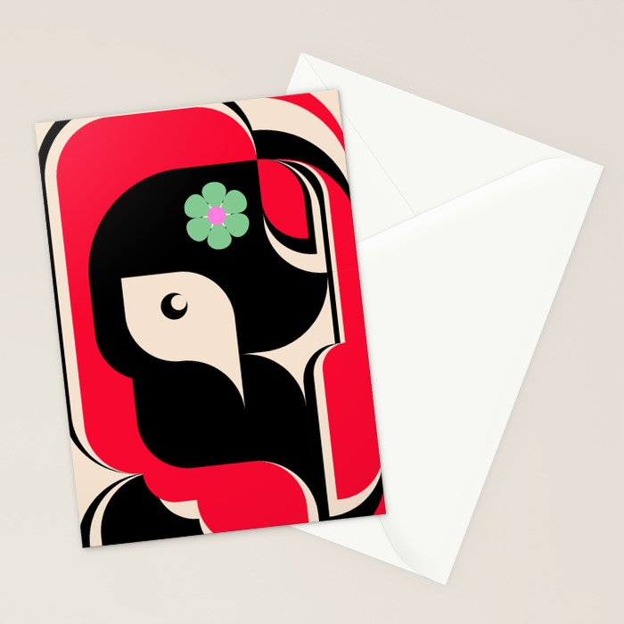 Red Girl Stationery Card Gallery Image 2