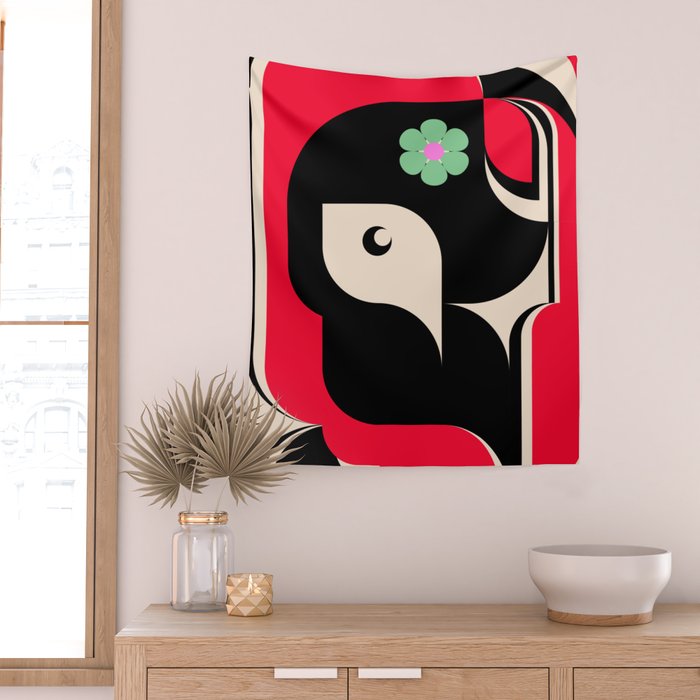 Red Girl Wall Tapestry Gallery Image 2
