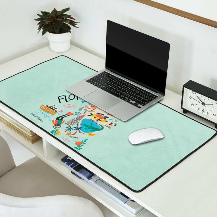 Florida State Beach Map Desk Mat Gallery Image 2