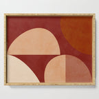 abstract retro shapes earthy Serving Tray Gallery Image 1