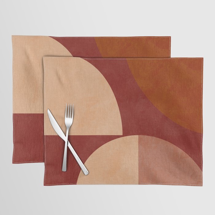 abstract retro shapes earthy Placemat Gallery Image 1