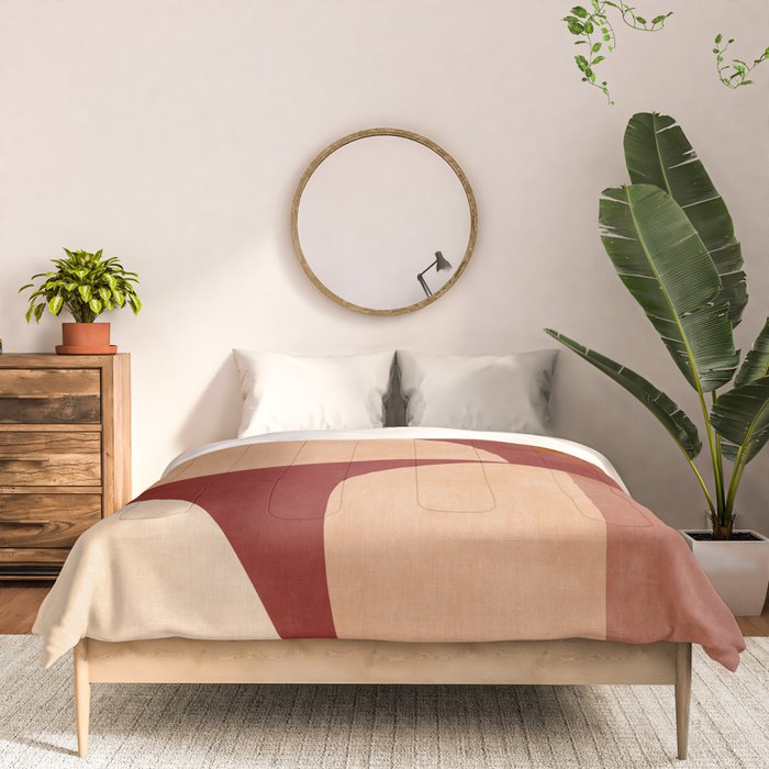abstract retro shapes earthy Comforter Gallery Image 3