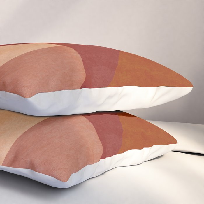 abstract retro shapes earthy Pillow Sham Gallery Image 3