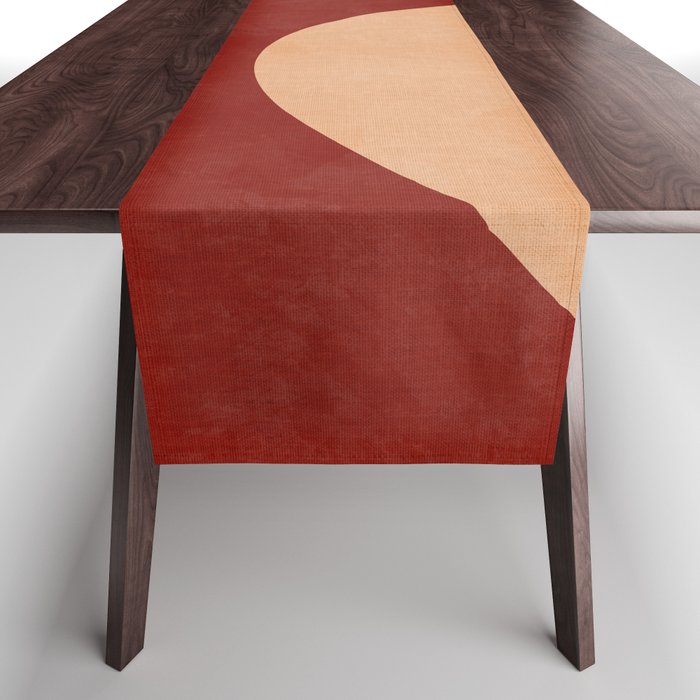 abstract retro shapes earthy Table Runner Gallery Image 1