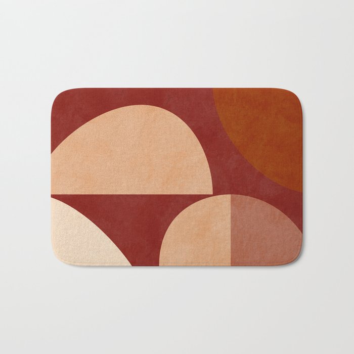 abstract retro shapes earthy Bath Mat Gallery Image 1