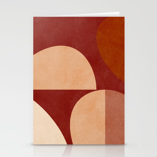 abstract retro shapes earthy Stationery Card Gallery Image 1