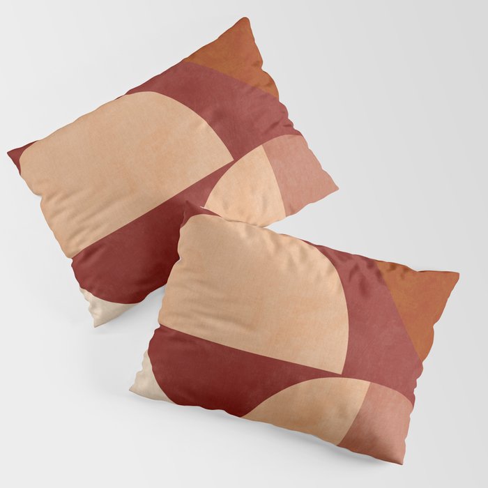 abstract retro shapes earthy Pillow Sham Gallery Image 1