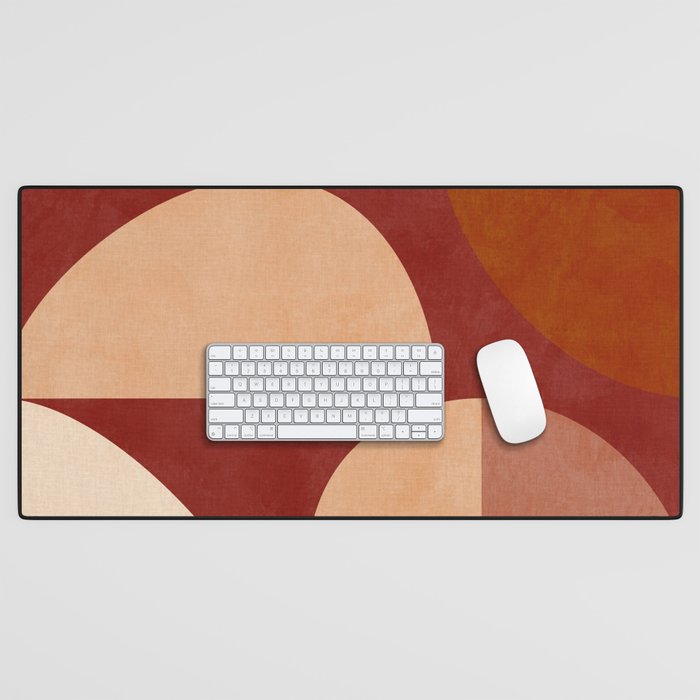 abstract retro shapes earthy Desk Mat Gallery Image 1