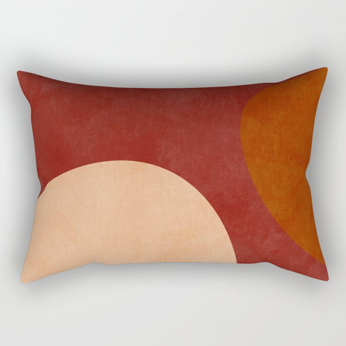 abstract retro shapes earthy Rectangular Pillow Gallery Image 2