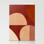 abstract retro shapes earthy Stationery Card Gallery Image 2