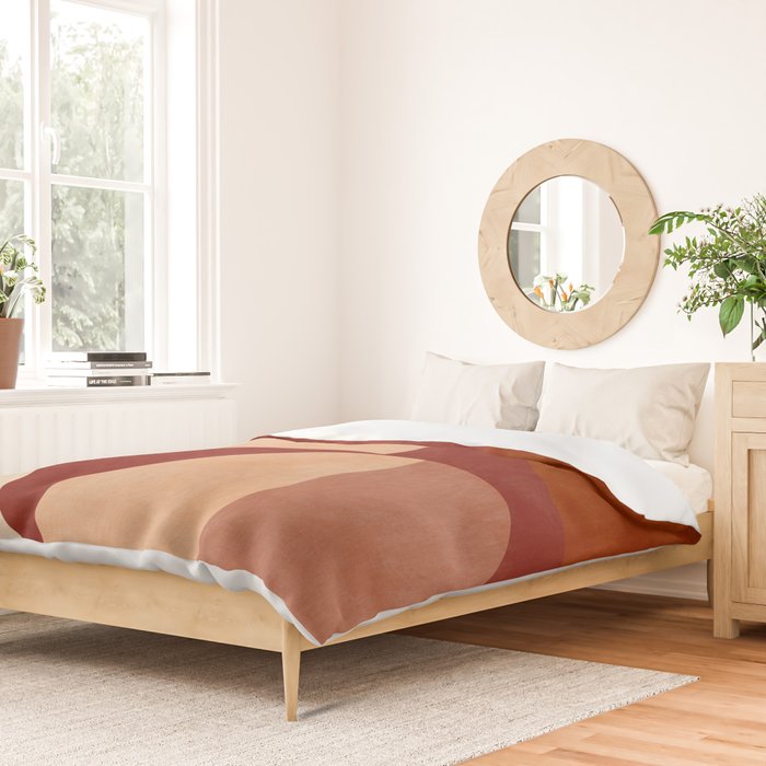 abstract retro shapes earthy Duvet Cover Gallery Image 2