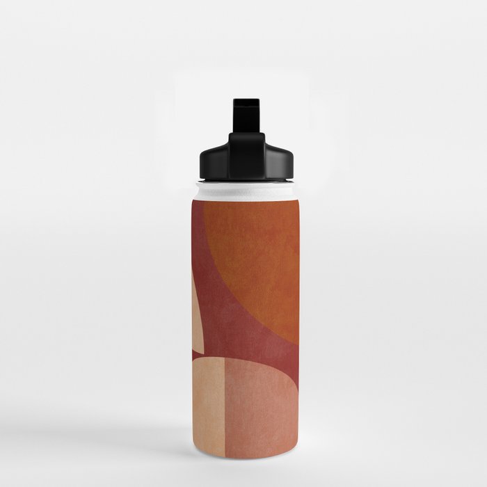 abstract retro shapes earthy Water Bottle Gallery Image 2