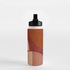 abstract retro shapes earthy Water Bottle Gallery Image 2