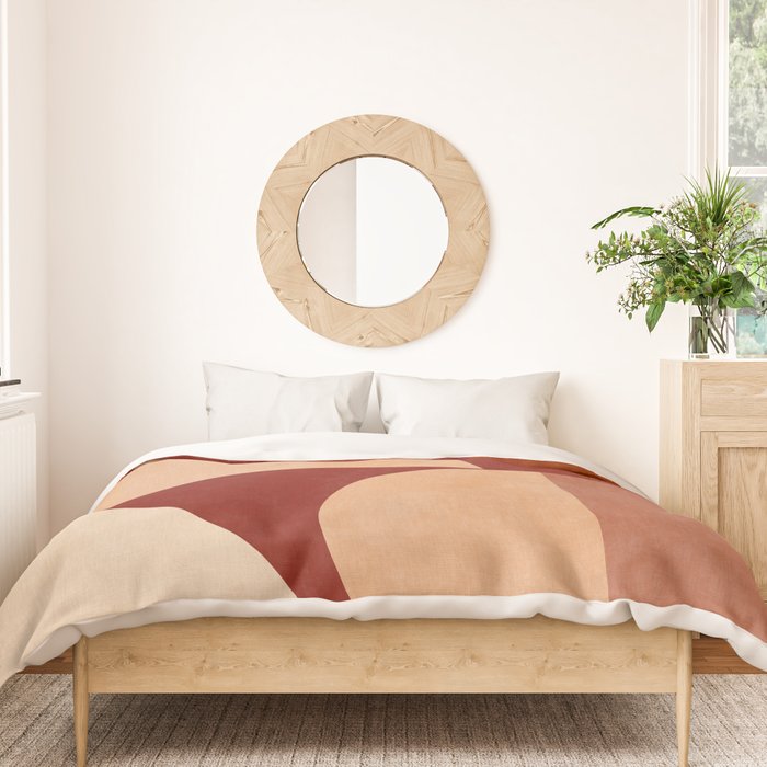 abstract retro shapes earthy Duvet Cover Gallery Image 3
