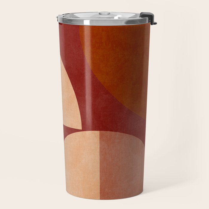 abstract retro shapes earthy Travel Mug Gallery Image 2