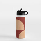 abstract retro shapes earthy Water Bottle Gallery Image 1