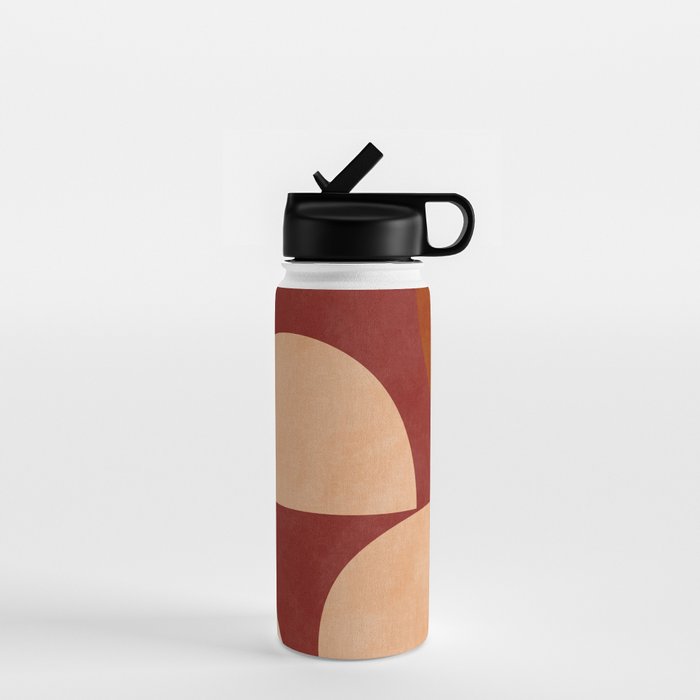 abstract retro shapes earthy Water Bottle Gallery Image 1