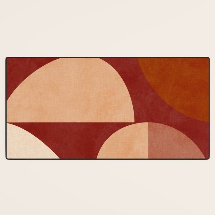 abstract retro shapes earthy Desk Mat Gallery Image 3