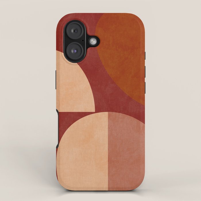 abstract retro shapes earthy iPhone Case Gallery Image 1